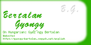 bertalan gyongy business card