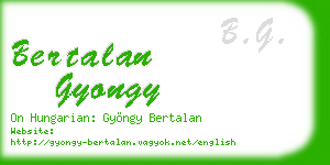 bertalan gyongy business card